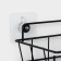 Basket with 2 hooks, 31.5 × 13 × 20 cm, black color