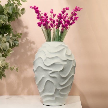 Vase for flowers Interior "Wave" color white 39 x 27 x 27 cm-3