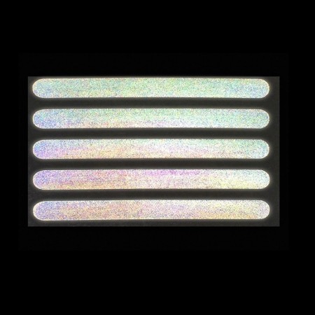 Reflective thermonacle “stripes”, 10 × 1 cm, 5 pcs on the sheet, the color is gray-2