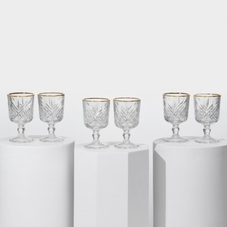Timeless glass glasses set, 60 ml, 6 pcs