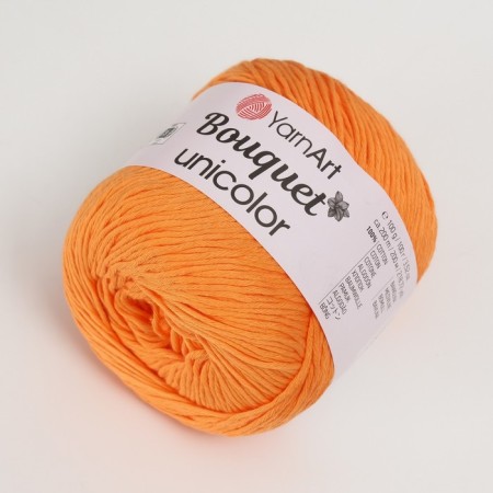 Yarn "Bouquet Unicolor" 100% cotton 200m/100g (3214 peach)-1