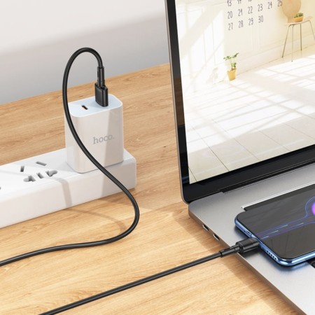 Hoco X83 cable, micro USB - USB, 2.4 A, 1 m, data transfer, PVC, black-3