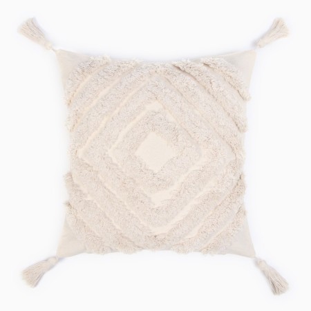Decorative pillowcase "Ethel" BOHO, 45x45 cm, milk color, 100% cotton