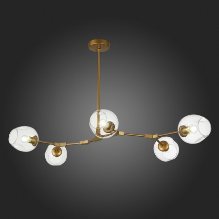 Suspended EVOLUCE lamp. Sle154823-05. Rametto. 5x40 watts, E27, 139x78x33 cm, golden color-2