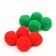 A set of plush balls for cats, 8 pcs, green/red
