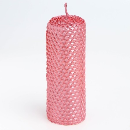 Voschshina candle, 4.5x4.5x12.5 cm, fuchsia metallic-1