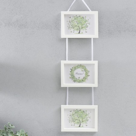 Triple photo frame on braid L-3 10x15 cm white (plastic screen)-5