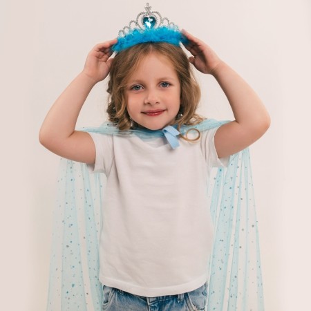 Carnival set "Dreamy Princess" The length of the cloak is 80 cm, crown, blue-5