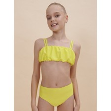 Bathing suit for girls, height 116-122 cm, lime color