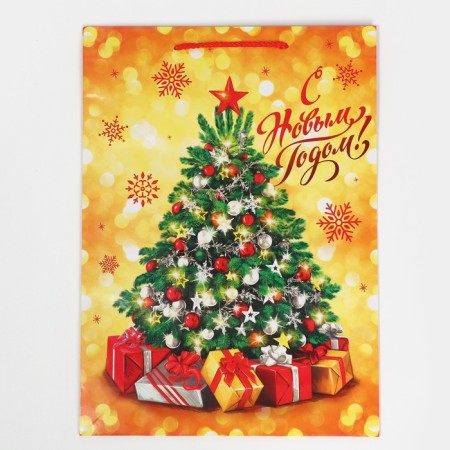 Laminated vertical “gold and snowflakes”, l 28 x 38 x 9 cm, New Year-6