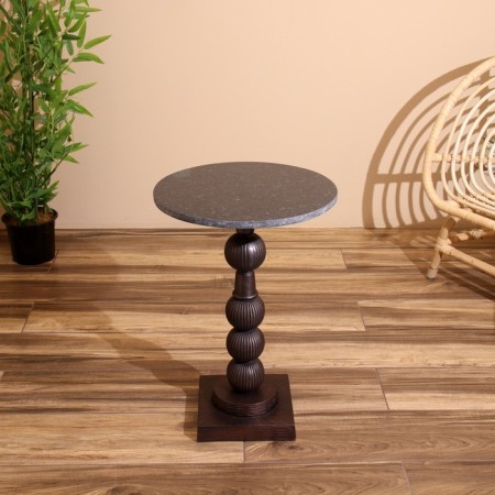 Coffee table 41x41x59 cm, aluminum/marble