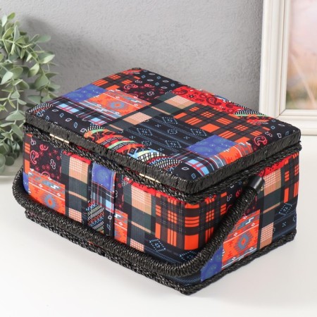 Casket for needlework "Patchwork. Patterns" 19x26x14.5 cm-4