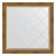 Mirror with engraving in the baguette frame, aged bronze with weaving 70 mm, 83x83 cm