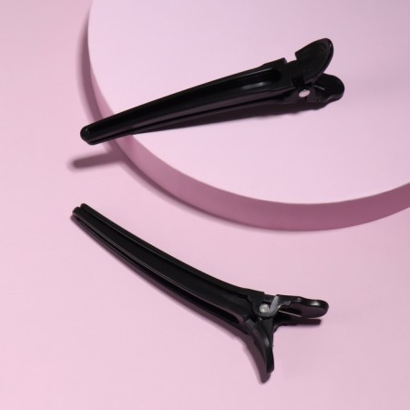 Hair clips, set - 2pcs, 10 cm, black color-1