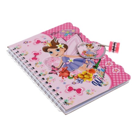 Notebook in a gift box, on a lock, A6, 50 sheets, a line, "Flea", mix-2