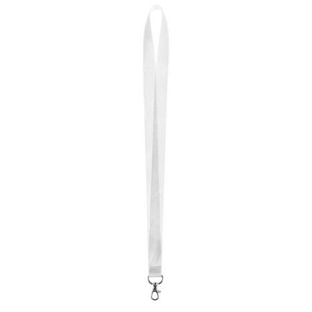 Badge tape width-20 mm, length-90cm with metal carbine, white