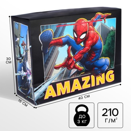 Package-Korobok, 40 x 30 x 15 cm "Amazing", packaging, spider-man