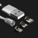 Windigo cable, 3 in 1, MicroUSB/Lightning/Type -C - USB, Magnetic, 2 A, Nylon, 1 m, silver.