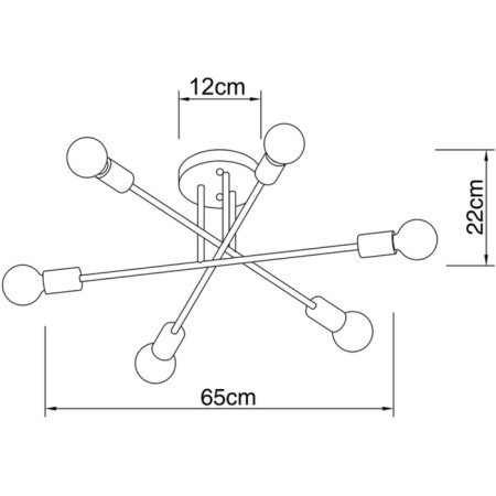 Ceiling chandelier Arte Lamp Alastor A5435PL-6WH, E27, 6x40 W, 65x65x22 cm, white-2