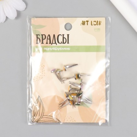 Brads for scrapbooking "Drops of paint" Set 15 pcs mix 1.3x0.5x0.5 cm-5