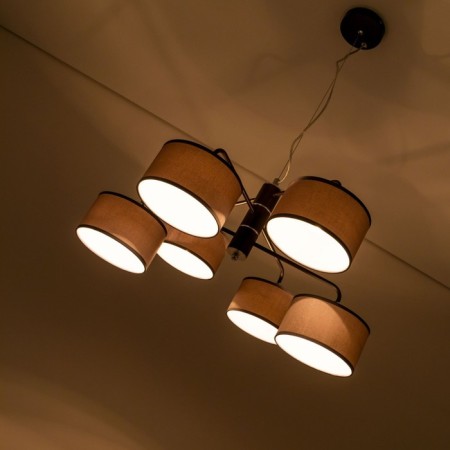 Suspended chandelier Citilux "Form" CL428261, 6x60W, E27, brown color-12