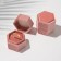 Case of Korean velvet for earrings/ring "Crystal" 5.5 × 5 × 4 cm, light pink color
