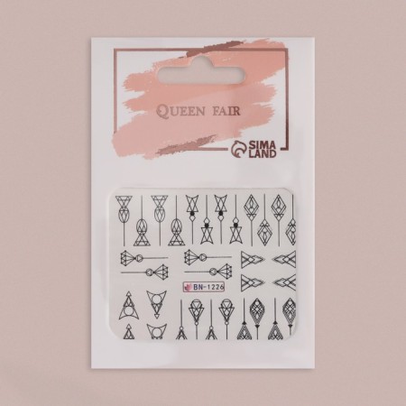 Slider - nail design "Graphics", packing 6 pcs, black color-1