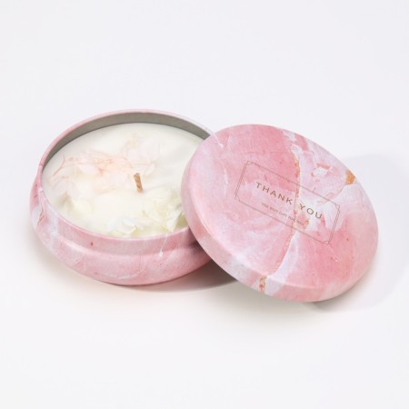 Aromatic candle made of soy wax with dried color "fresh nectarin", 3x8.5 cm, 110 g-4