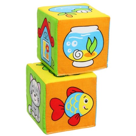 Developing toy cubes "Whose house?"-1