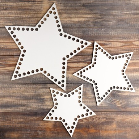 A set of blanks for knitting "Star" (3 in 1), Donyshko LHDF Bely, 18/22/30 cm