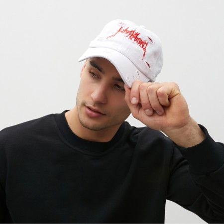 Baseball cap with cuts minku color white, rr 58