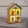 Christmas tree toy "House with windows", from batteries, glow warm white