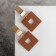 Earrings Assorted Azelia Square, brown color in gold