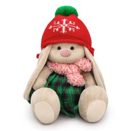 Soft toy "Bunny mi in a hat with a snowflake", 18 cm