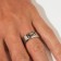 Ring "Japan" eyes, black color in silver, 18 size