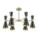 Caucasur QUINN 6x60W E14, bronze, black 75x75x44.5 cm