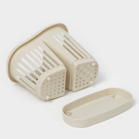 Tining instruments stand 2 sectional, color white rattan-2