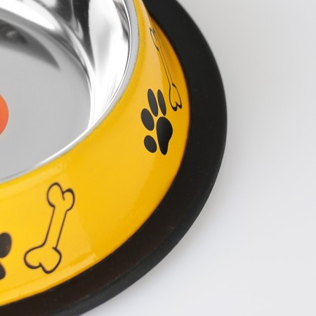 A bowl with a non -slip base color with a print, 235 ml, yellow-3