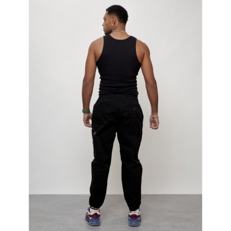 Cargo jeans male, size 48, black color-7