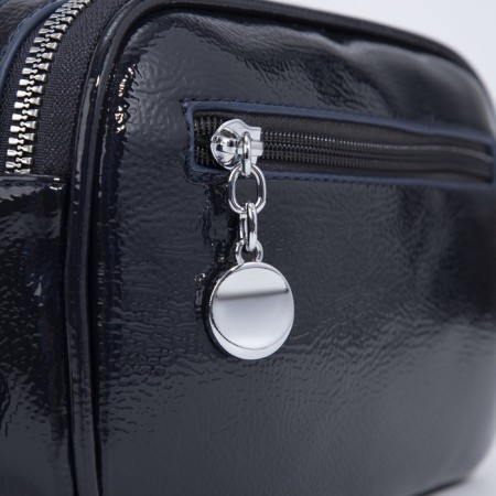 Bag Cross-Bodi with a zipper, blue color-5