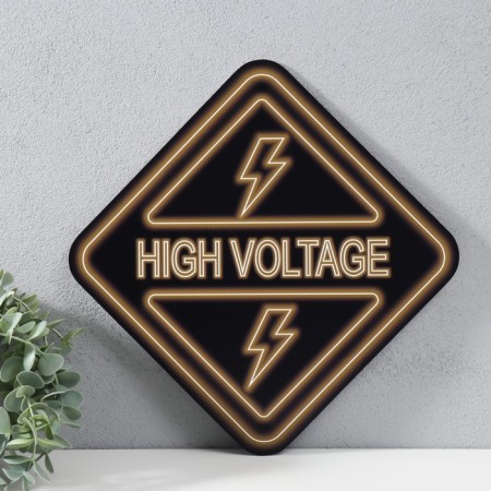 Decorative sign (poster) "High voltage" 32x32 cm, plastic-3