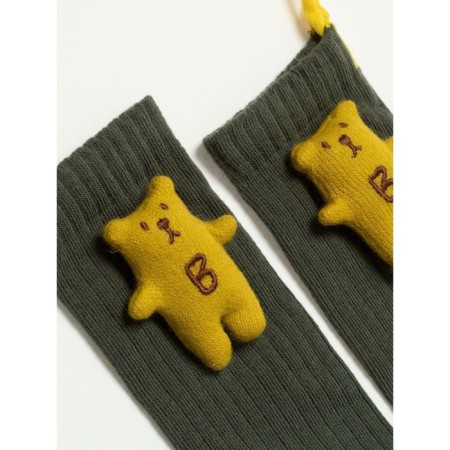Extended children's socks in a rub with a decorative toy CONTE KIDS TIP-Top, size 14, color khaki