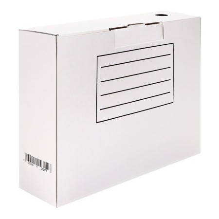 Archive box with A4 valve, calligrata, 100 mm, up to 900 l, microhofrocarton, white-6