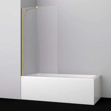 Shower curtain for the bath Wasserkraft AISCH 55P01-80 FIXED, 800x1400 mm, transparent, gold