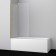 Shower curtain for the bath Wasserkraft AISCH 55P01-80 FIXED, 800x1400 mm, transparent, gold