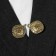 Cardigan clamp "Ethnos", brown color in black gold
