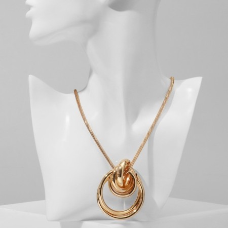 Pendant "Geometry" circles, color gold, 50 cm