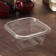 A plastic disposable container with an insoluble cover of the KR-SK-500, 13.7 × 14.2 × 6.8 cm, transparent, 300 pcs/units