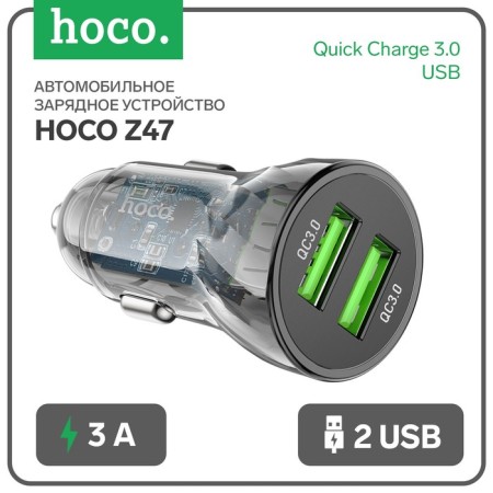 Hoco Z47, 2USB, 3 A, black car charger