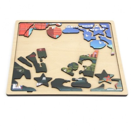 Wooden puzzle "Tiger-M armored car", 60 elements-1